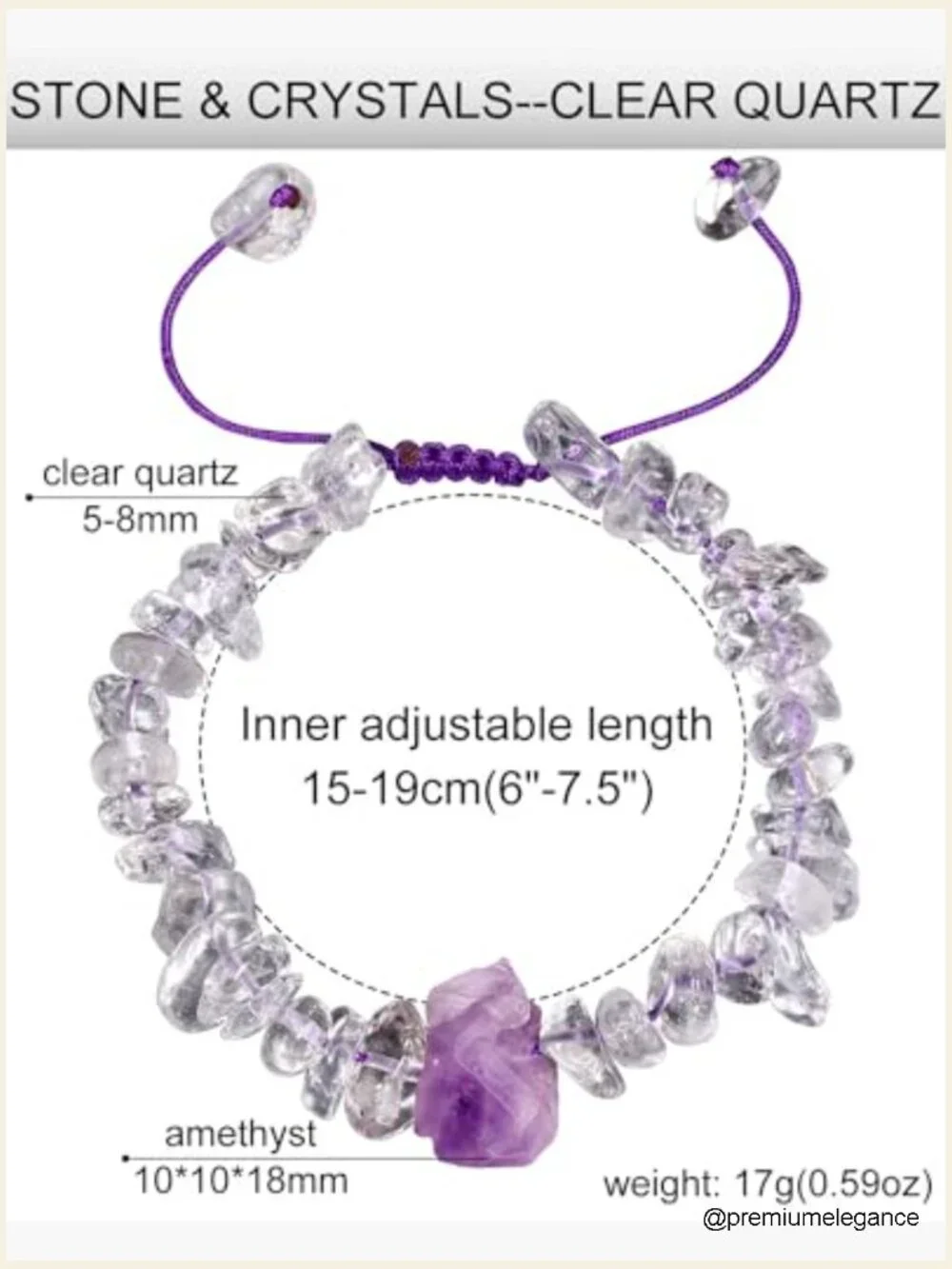 Spiritual Healing Raw Stone Bracelet Crystal Chips Beaded Bracelet Women Men